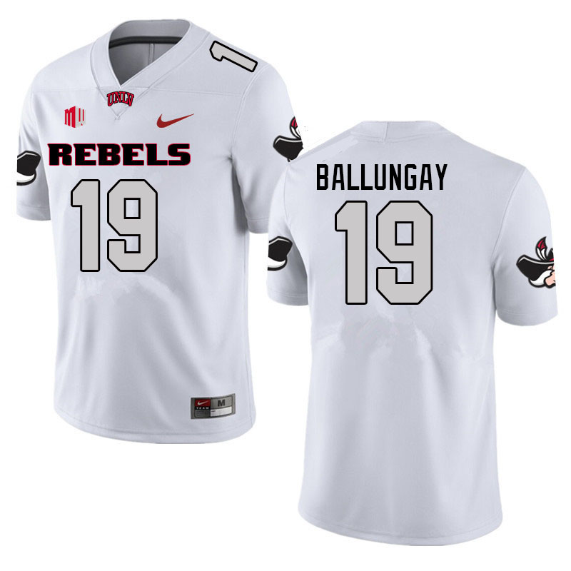 Men #19 Kaleo Ballungay UNLV Rebels College Football Jerseys Sale-White